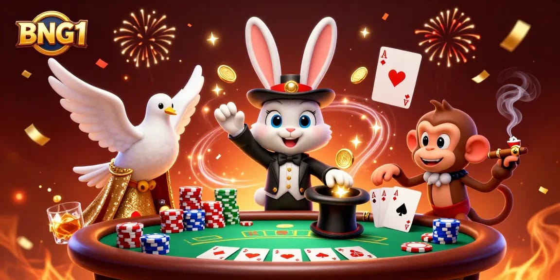 Experience thrilling gameplay at BNG1 Casino with vibrant characters and exciting poker elements.