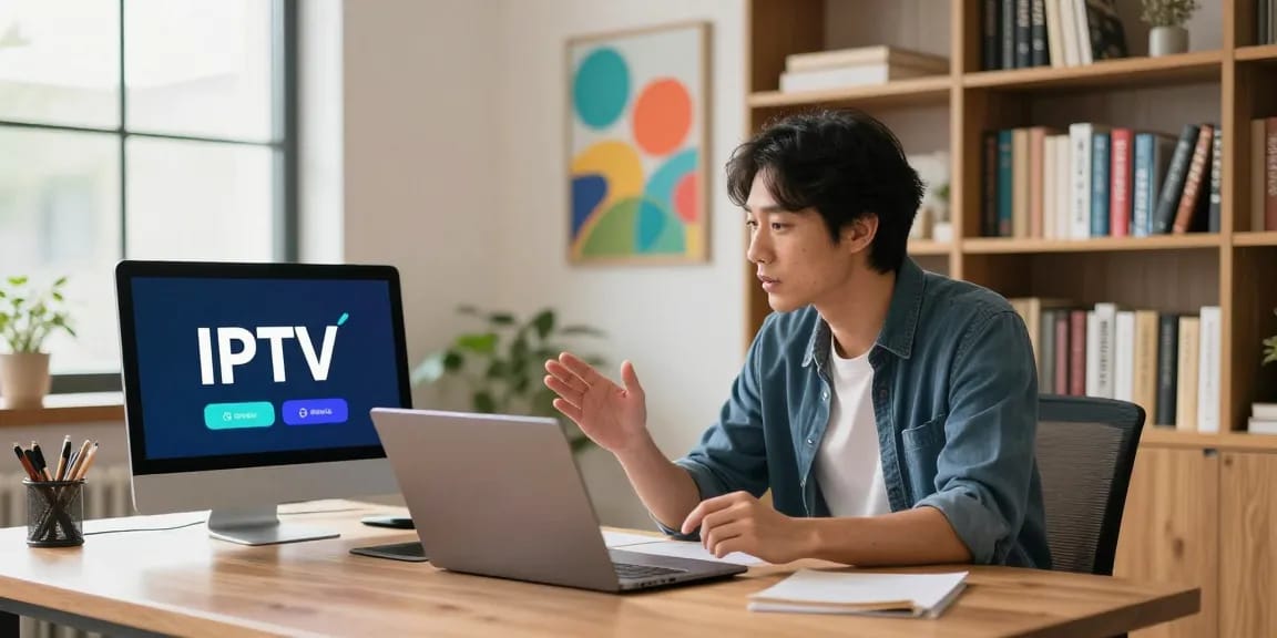 Trusted IPTV reseller consulting local business in friendly community setting.