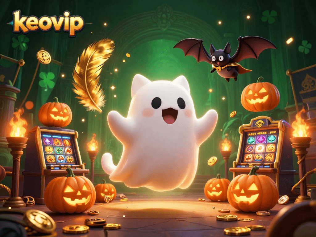 Engage with keovip's thrilling ghostly casino adventure featuring vibrant characters and games.