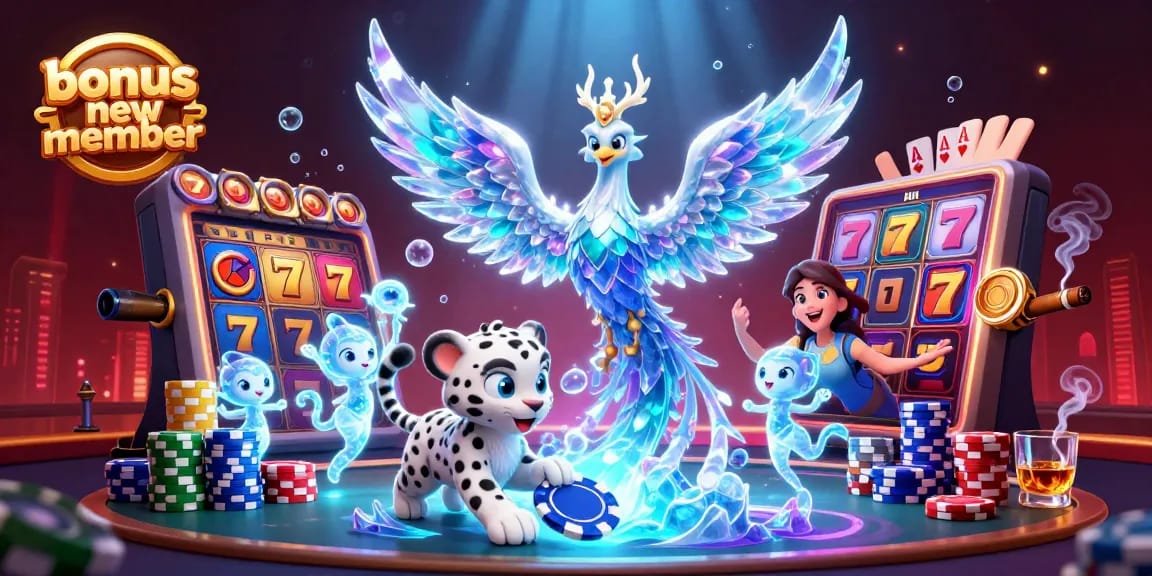 Engage with bonus new member offers through vibrant casino-themed digital illustration.
