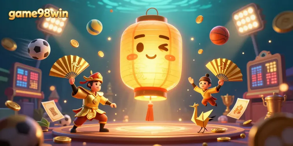 Experience thrilling gameplay at game98win with dynamic sports-themed characters and captivating casino elements.