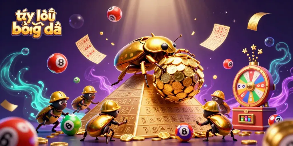 Engaging illustration showcasing tỷ lệ bóng đá with dynamic elements in a vibrant casino scene.