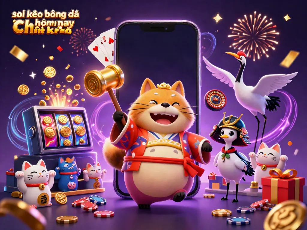 Engage in sports betting action with soi kèo bóng đá hôm nay chính xác featuring festive tanuki and colorful elements.
