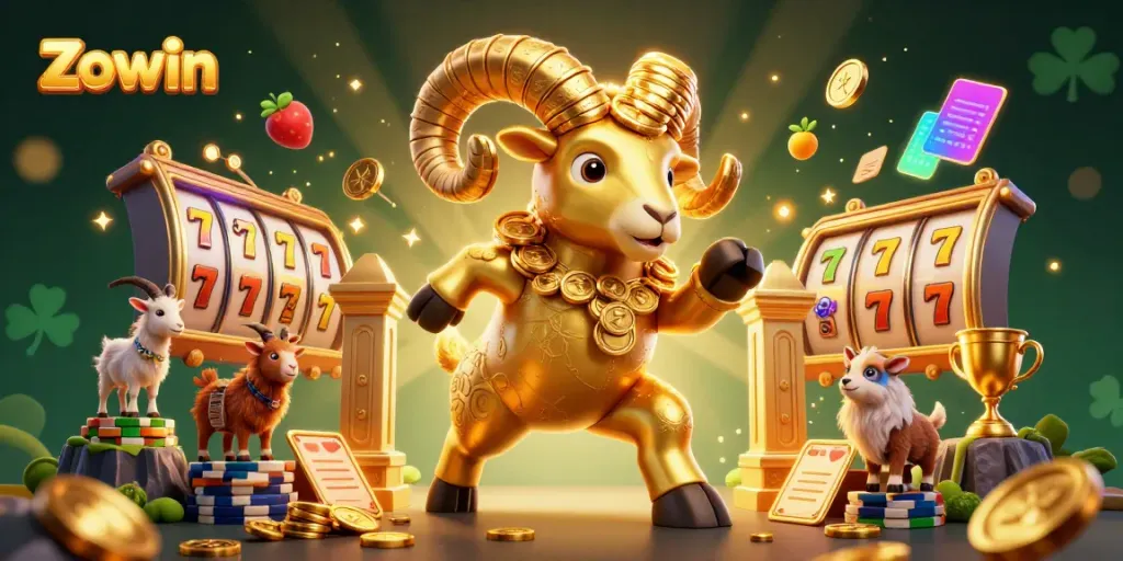 Engage with Zowin's thrilling casino experience illustrated with vibrant characters and gaming elements.