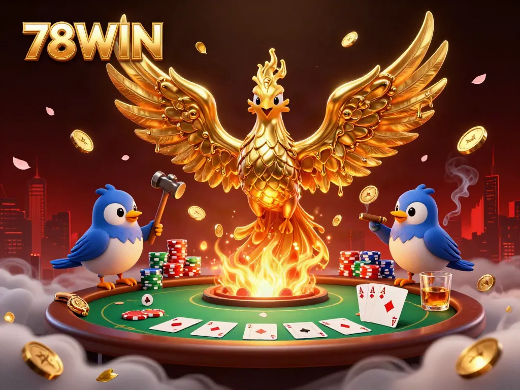 Experience thrilling moments with 78WIN in a vibrant, ultra-detailed casino scene showcasing winning elements.